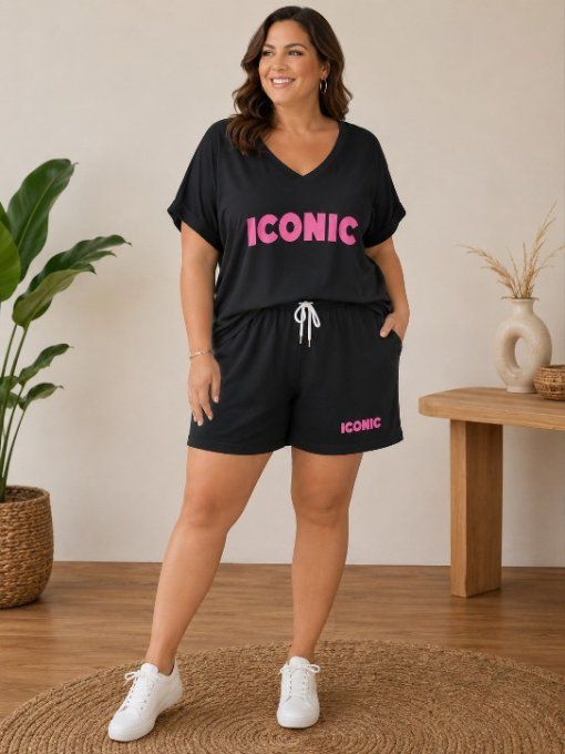 Ensemble ICONIC t-shirt et short couleur noire