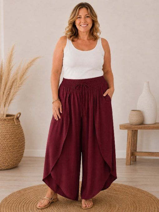 Pantalon portefeuille ANAÏS bordeau