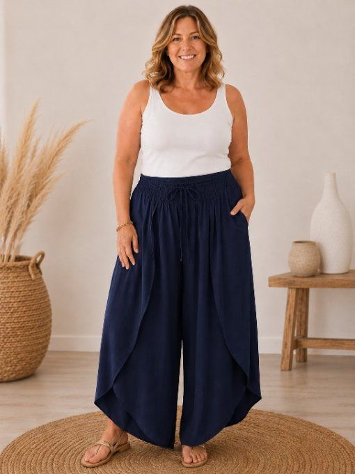 Pantalon portefeuille ANAÏS bleu marine