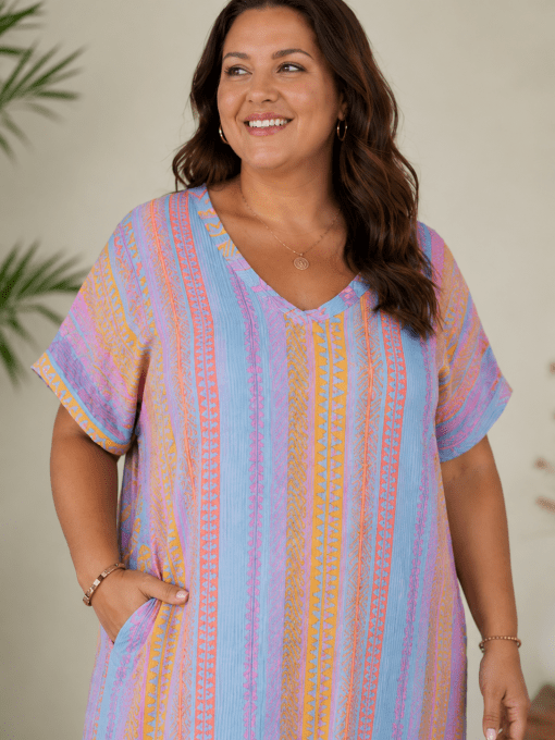 Robe de plage TOMAYA bleu ciel