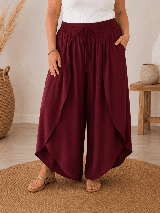 Pantalon portefeuille ANAÏS bordeau