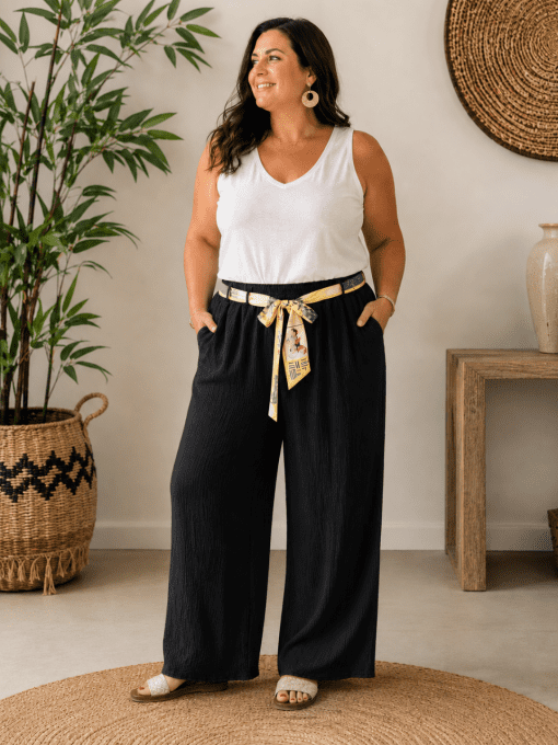 Pantalon avec ceinture ROSA noir