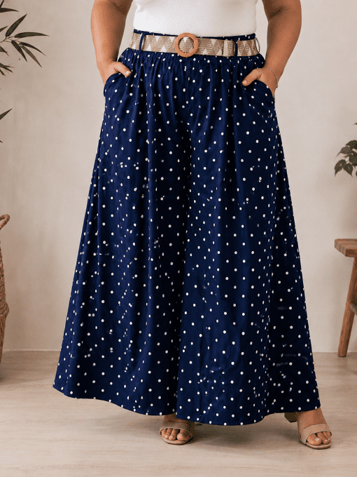 Jupe à pois avec ceinture JADE 