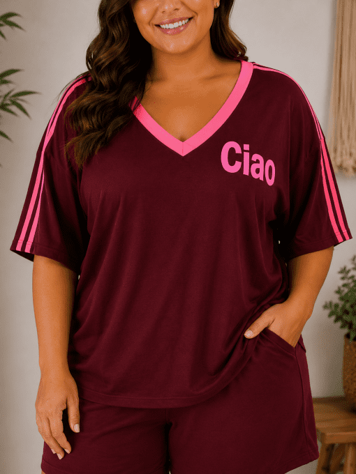 T-shirt CIAO bordeau