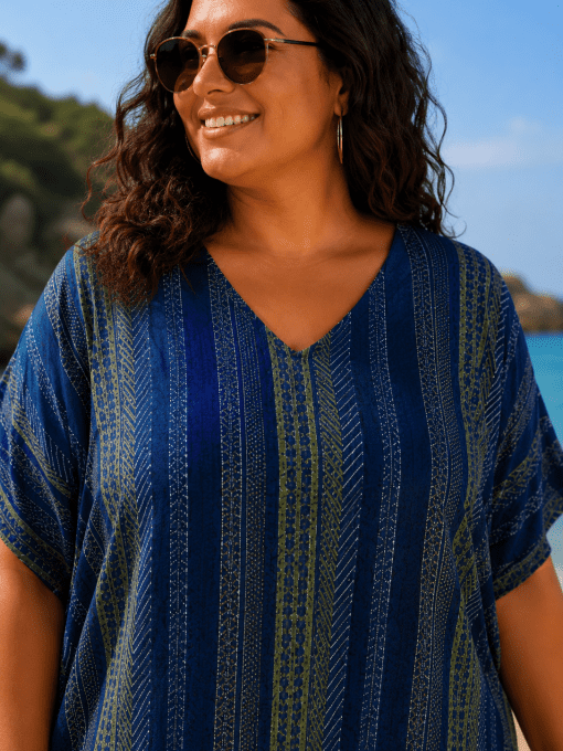 robe de plage TOMAYA bleu marine