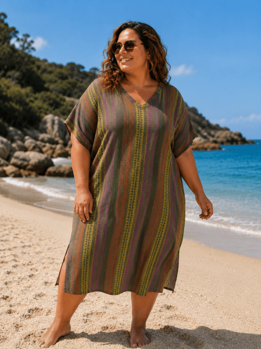 Robe de plage TOMAYA kaki