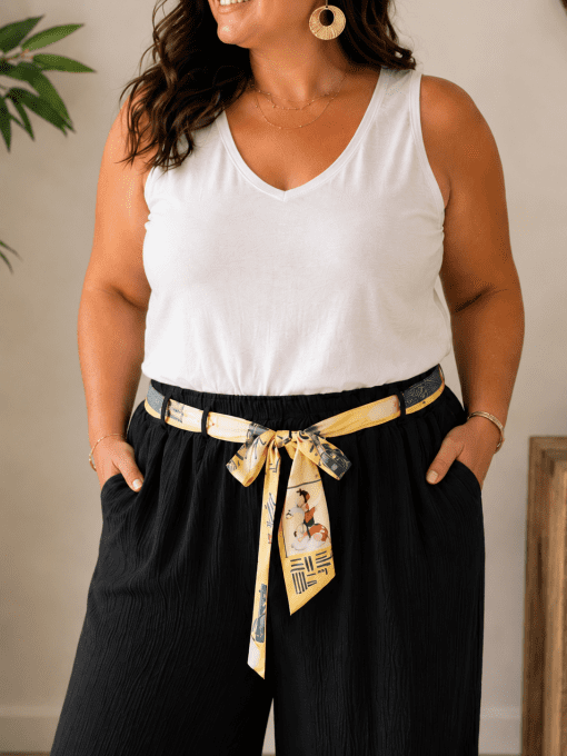 Pantalon avec ceinture ROSA noir
