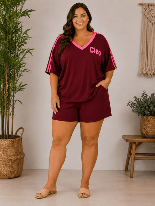 T-shirt CIAO bordeau