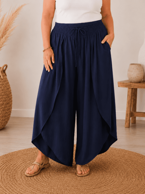 Pantalon portefeuille ANAÏS bleu marine